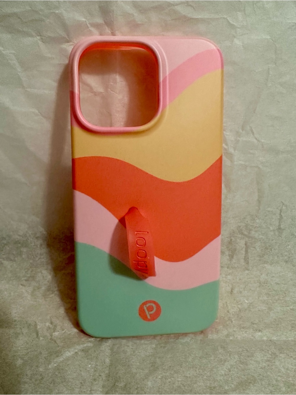 Loopy Case “Sweet Sorbet” Multicolor Wave Grip Case - Pink, Coral, Yellow, Mint